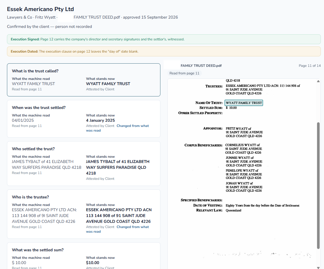 AI Trust Deed Reader in Chekbox