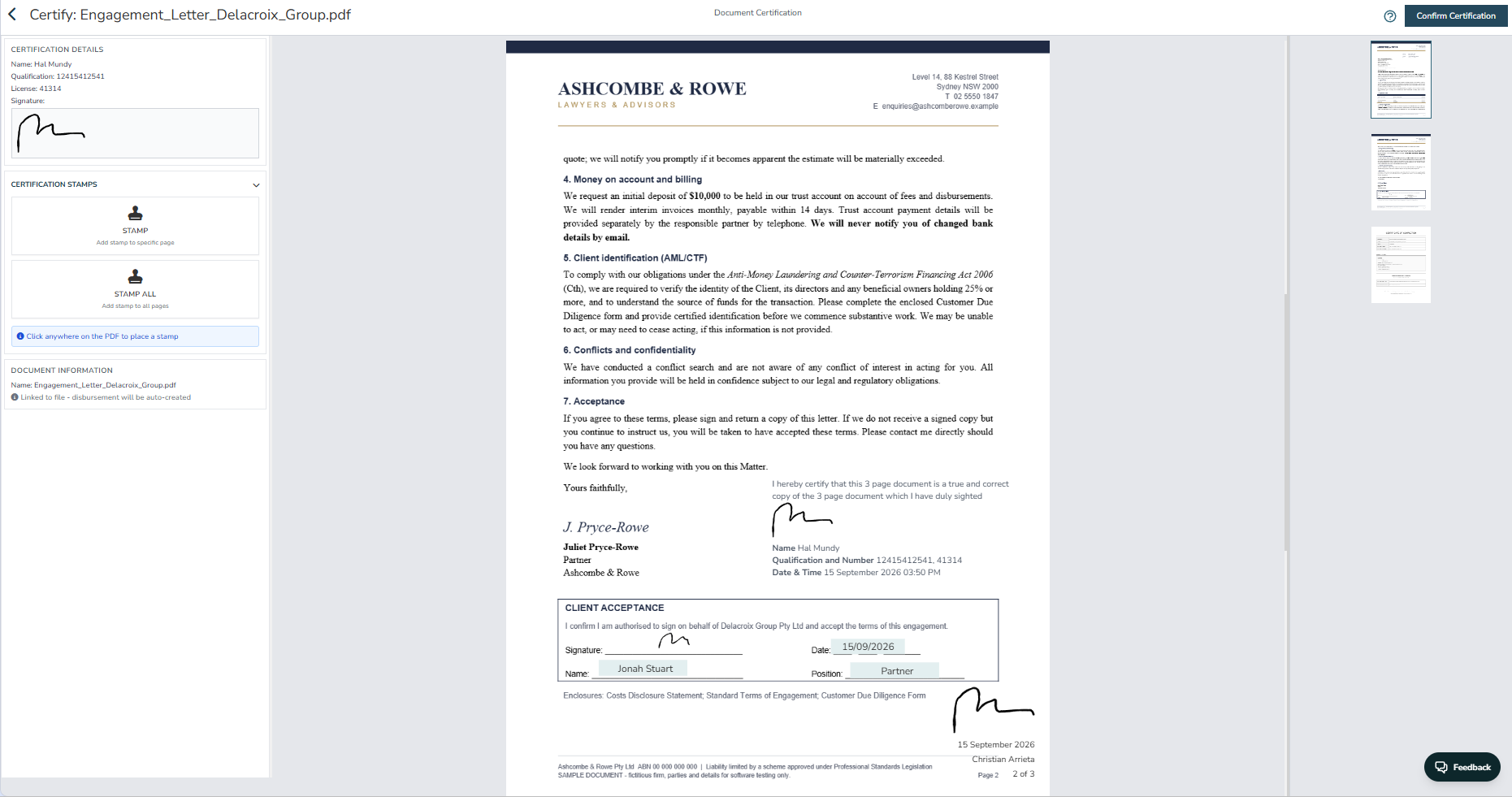 Digital certification in Chekbox