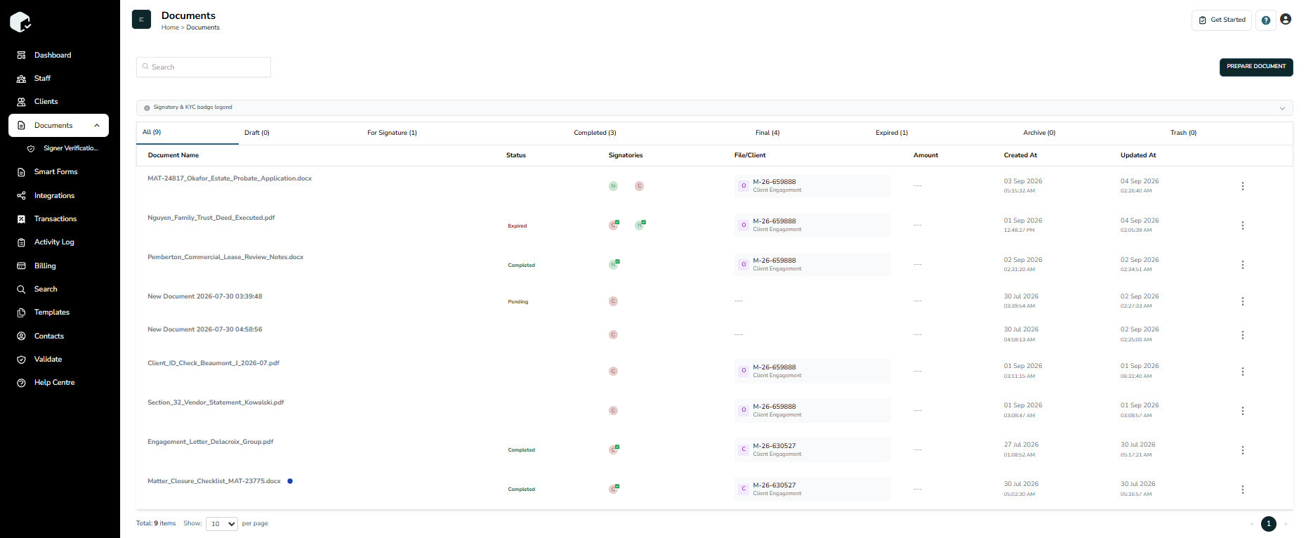 Secure document uploads in Chekbox