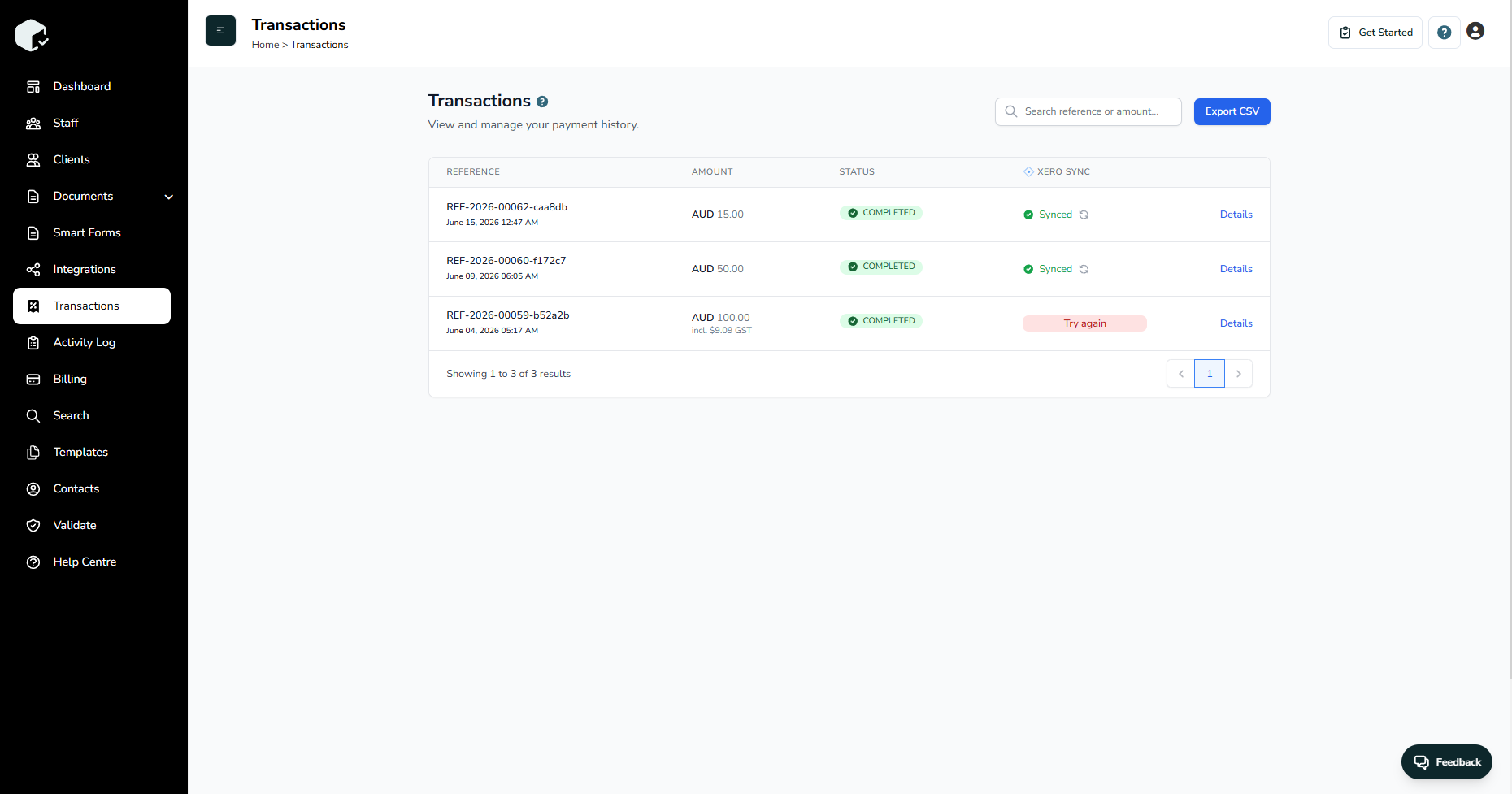 Xero sync in Chekbox